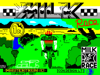Milk Race title screen for ZX Spectrum